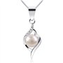 B.Catcher Collier en Argent 925 Pendentif incrusté avec Perle Perle d’Eau Douce Saint-Valentin Cadeau Parfait