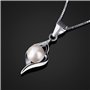 B.Catcher Collier en Argent 925 Pendentif incrusté avec Perle Perle d’Eau Douce Saint-Valentin Cadeau Parfait