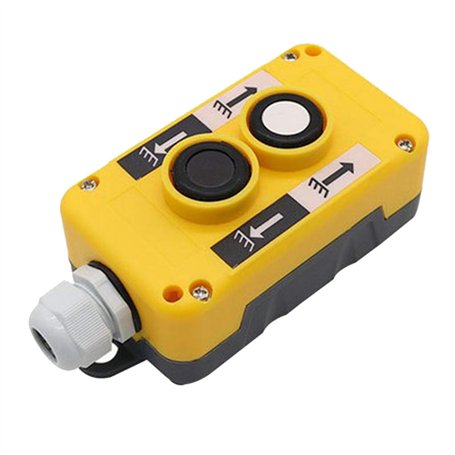 NUGOYA Interrupteur de Commandes de Levage de Grue Imperméables Contrôles de Levage à Bouton-Poussoir Jaune 2 Voies Normalement