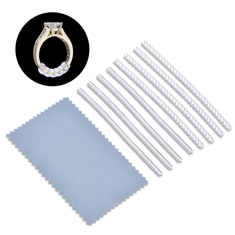 Image secondaire de 8 Pièces Ajusteurs pour Bagues Protège-Anneaux avec Tissu de Polissage pour Bagues Lâches, 2 Dimensions, 2 mm/ 3 mm