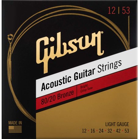 GIBSON ACCESSORIES Cordes 80/20 Bronze Acoustic Light 12-16-24-32-42-53