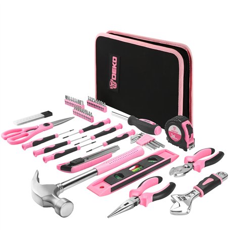 DEKO Kit d'outils ménagers rose 71 pièces