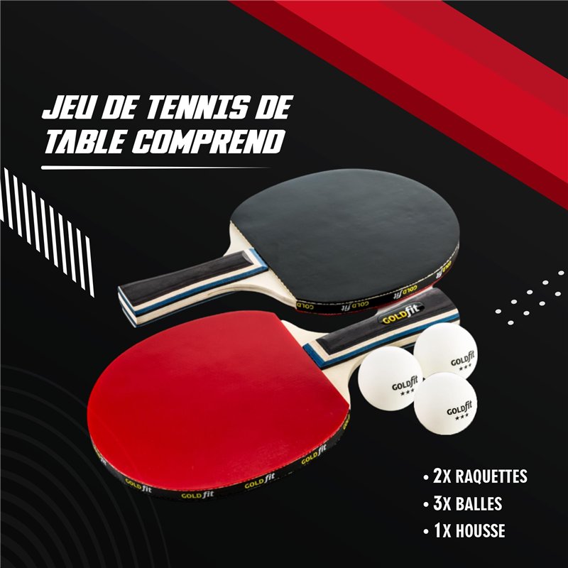 Image secondaire de Set de 2 Raquettes de ping-Pong Professionnelles pour débutants et Pros, avec 2 Raquettes + 3 balles pour l’extérieur, idéales pour tous