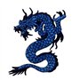 Patch brodé en forme de Dragon bleu