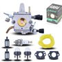Kit de Carburateur pour Stihl FS120 FS200 FS250 FS300 FS120R Débroussailleuse, ADEFOL Carburateur + Filtre à Carburant + Tuyau d