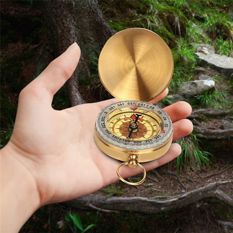 Image secondaire de Boussole de Survie en cuivre de Boussole de Camping de Style Boussole de Camping pour Outils de Navigation extérieure