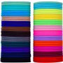 69 Pièces 3mm Multicolor Élastiques Bande de Cheveux Aucun Métal Élastiques Doux