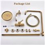 ESOP Colonne de Douche Rétro avec Mitigeur, Système de Douche Laiton Antique Ensemble de Douche Montage Mural Set de Douche avec