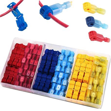 RUNCCI-YUN 120Pcs Connecteur de fil T-Connecto rapide de cosse électrique