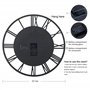 Lafocuse Horloge Murale Engrenages Mobiles Geante 57 cm Noire Industrielle Bois Vintage Pendule Murale Steampunk Chiffres Romain