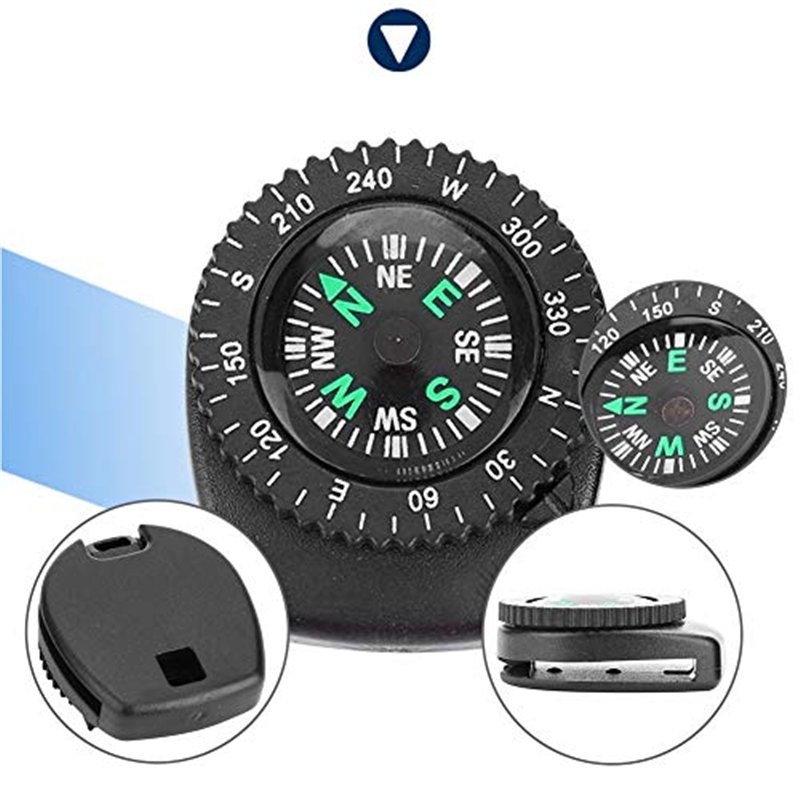 Image secondaire de Keenso 2pcs Compas de Poignet, Boussole de Navigation Portable avec Bande de Montre Boussole Imperméable pour Le Camping, Naviga