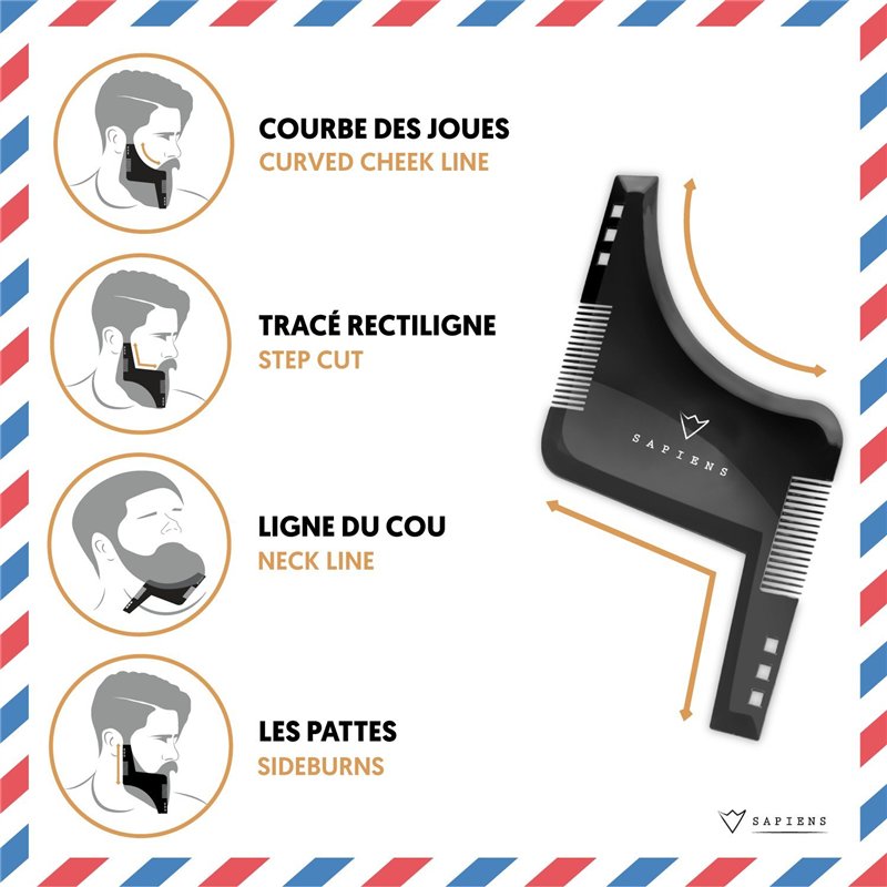 Peigne Pochoir Barbe Homme par Sapiens