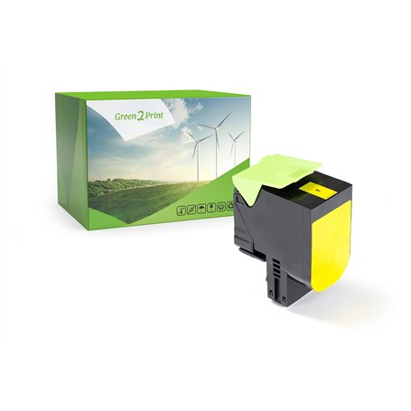 Green2Print Toner Jaune 2000 Pages remplace Lexmark 80C0S40