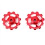 VGEBY1 2pcs Poulie de Dérailleur en Alliage d'Aluminium 11 t Vélo Arrière Guide Dérailleur Poulie Roue Jockey Accessoire(Rouge)