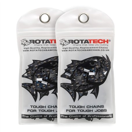 Rotatech Lot de 2 chaînes de tronçonneuse à 68 maillons de .325""
