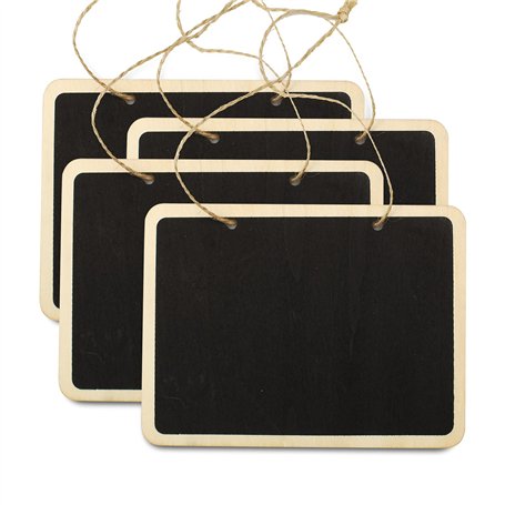 aupawdy 4 PCS Mini Petite Ardoise Craie Noir Double Face Rectangulaires Ardoise Restaurant plan de table Mariage Ardoise Blanche