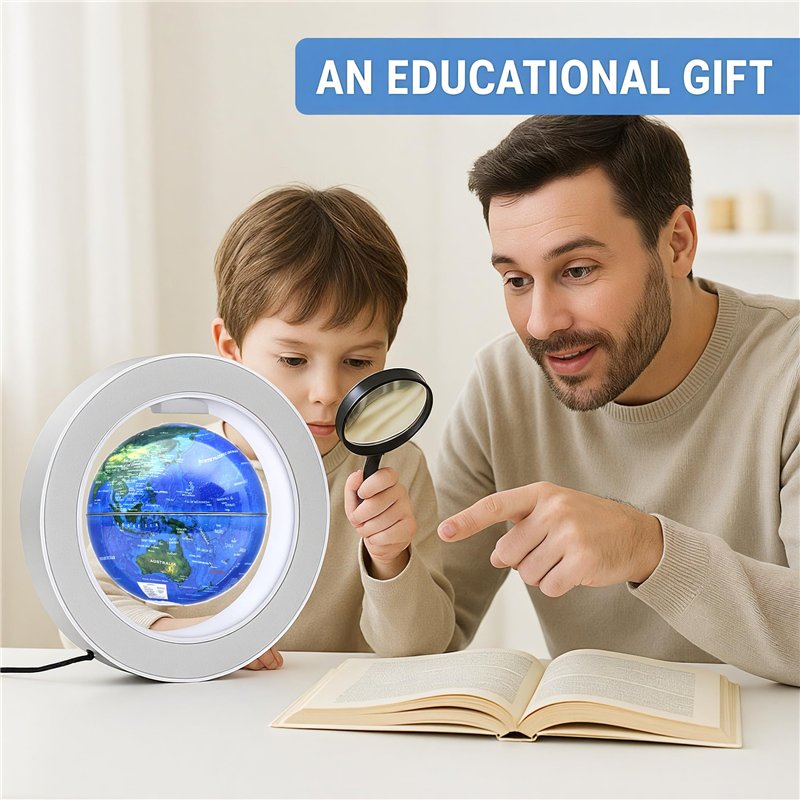 Image secondaire de Globes flottants en lévitation automatique de 10,2 cm - Globes constellation du monde pour adultes, idées de cadeaux d'anniversa