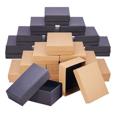 Mengger 24Pcs Boîte en Carton Carré Boîte Cadeau Bijoux avec Couvercle Coffrets Cadeaux pour Bagues Le Stockage De Bijoux et Aff