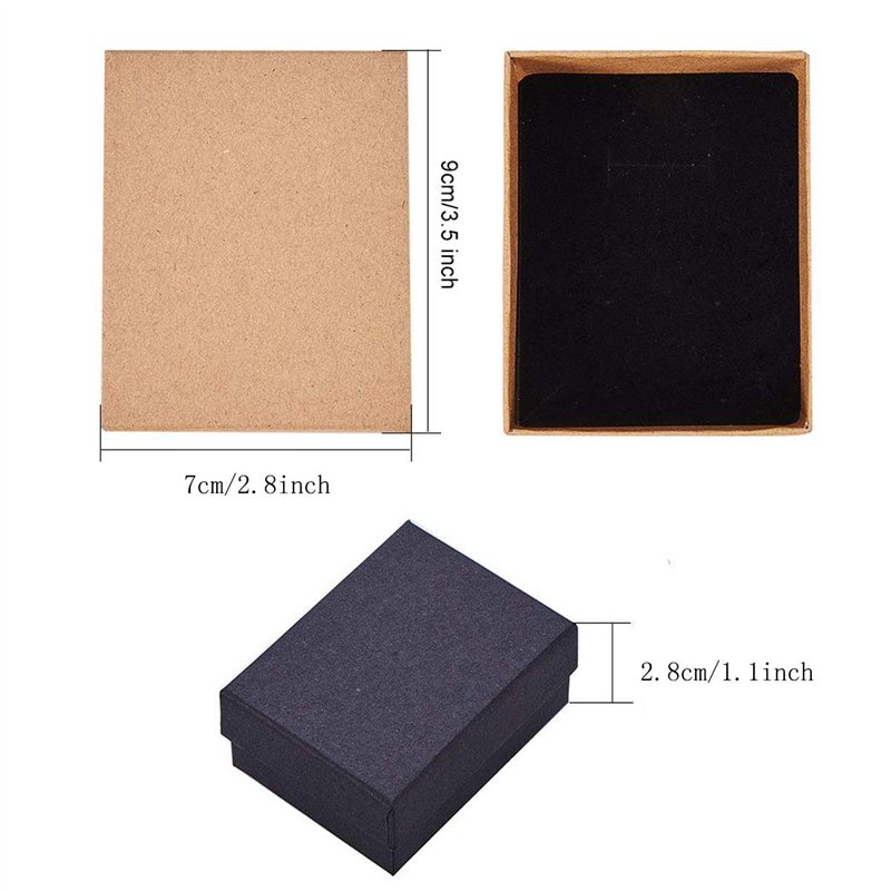 Image secondaire de Mengger 24Pcs Boîte en Carton Carré Boîte Cadeau Bijoux avec Couvercle Coffrets Cadeaux pour Bagues Le Stockage De Bijoux et Aff