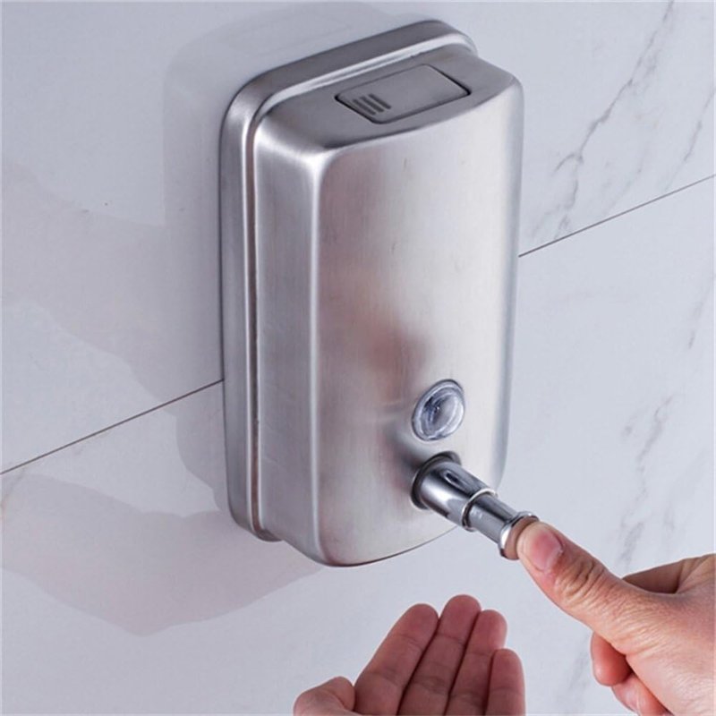 Image secondaire de OFKPO 500ml Distributeur de Savon Mural, Distributeur de Savon Salle de Bain en Acier Inoxydable ou Cuisine Boîte de Savon Liqui