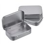 MUCHENG Lot de 3 Boîtes Rectangulaires Vides en Métal Argenté à charnière Mini Boîte Portable Petit Kit de Rangement Boîte