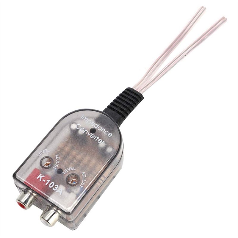 Aramox Convertisseur Audio de Voiture, Haut-Parleur réglable stéréo de Voiture Haut à Bas convertisseur ABS Audio de Ligne d'imp