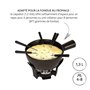 Boska Set à Fondue Nero/Caquelon de fondue avec 6 fourchettes/Support en fonte/Caquelon lavable au lave-vaisselle/Noir / 1 L