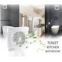 AIROPE-125 mm Ventilateur, Extracteur d'air avec Clapet anti-retour + Moustiquaire intégré,9.1 W,dB(A) 31,VMC pour salle de bain