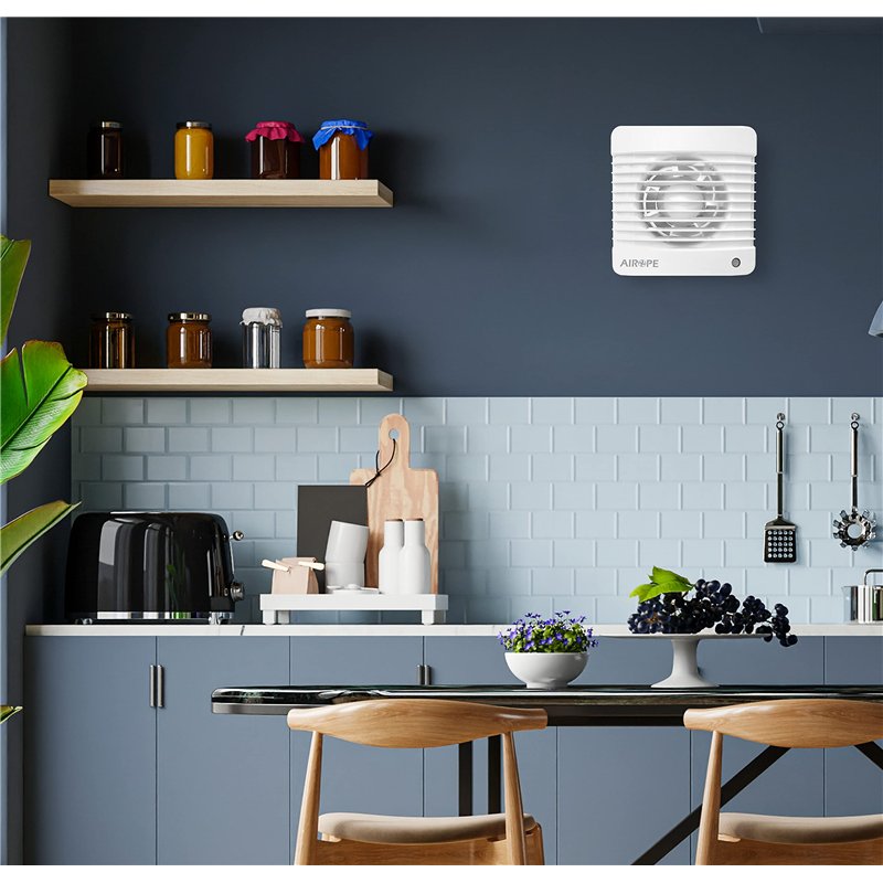Image secondaire de AIROPE-150 mm Ventilateur, Extracteur d'air avec Clapet anti-retour + Moustiquaire intégré, dB(A) 33,VMC pour salle de bain,cuis