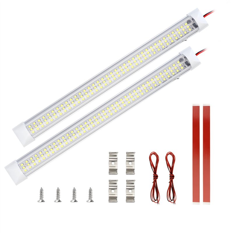 12V Barre de lumière intérieure à LED, Eclairage Voiture Lumineuse avec Interrupteur Marche/arrêt 1200LM Barre de Bande Lampe po