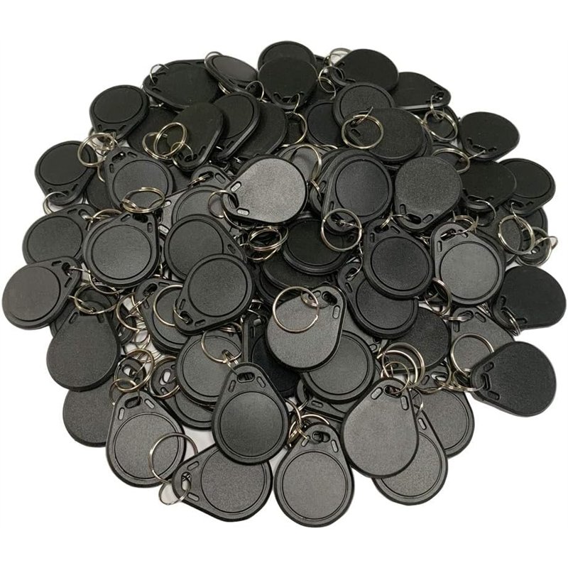 OBO HANDS (Lot de 100 Étanche ABS 13,56 MHz MF Classic 1K Iso 14443 a NFC RFID Jeton, RFID KeyFob, Étiquette RFID,Noir
