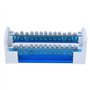 2x15 Bornier de Distribution d'Alimentation Boîte de Jonction Blocs de Jonction Monophasés à 2 Niveaux avec Rail Transparent