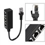 Adaptateur de câble de rallonge Ethernet 1 mâle à 3 Femelles répartiteur de