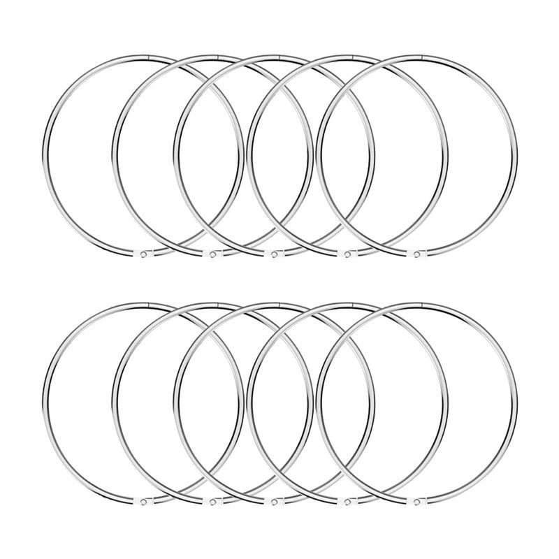 CYIOU 10 Pcs 55mm Anneaux de Reliure Livre Anneaux Articulés en Métal Feuilles Mobiles Anneaux Classeur 2.2 Pouces Anneau de Rid