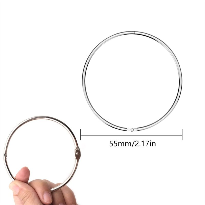 Image secondaire de CYIOU 10 Pcs 55mm Anneaux de Reliure Livre Anneaux Articulés en Métal Feuilles Mobiles Anneaux Classeur 2.2 Pouces Anneau de Rid