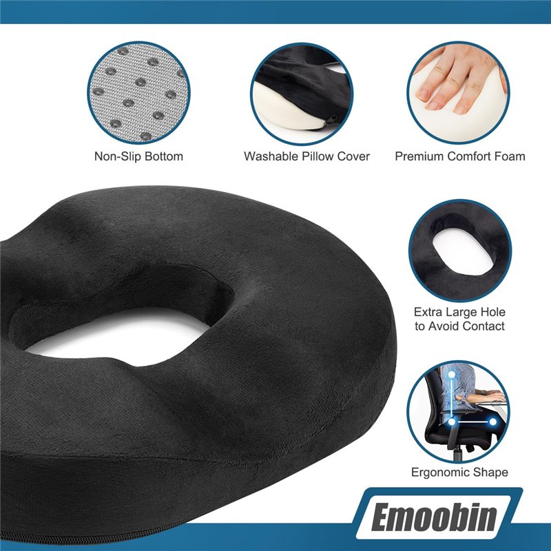 Image secondaire de Coussin orthopédique pour hémorroïdes Emoobin pour Chaise de Bureau, Coussin pour soulager la Pression, idéal pour la Grossesse,