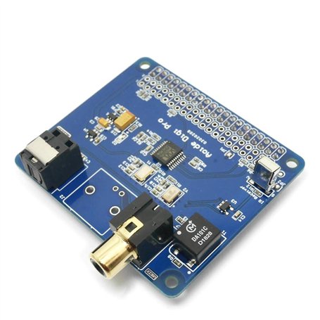 DollaTek Carte Son numérique HiFi Digi Pro pour Raspberry Pi 4B/3B+/3B/2B | Deux oscillateurs | Fibre Optique I2S SPDIF | 44