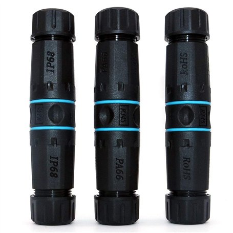 Nuzamas Lot de 3 connecteurs M23 étanches pour câble réseau RJ45 Adaptateur de signal extension réseau CAT6 IP68 Ethernet LAN RJ