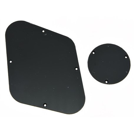 Kaish Noir solide 1 plis LP plate plaque de commutateur de commande arrière cavité Coque pour USA Gibson Les Paul