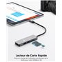 NOVOO Hub USB-C vers HDMI 4K, Lecteur de Carte SD & Micro SD, 2 x USB 3.0, Adaptateur en Aluminium pour MacBook Pro, New MacBook
