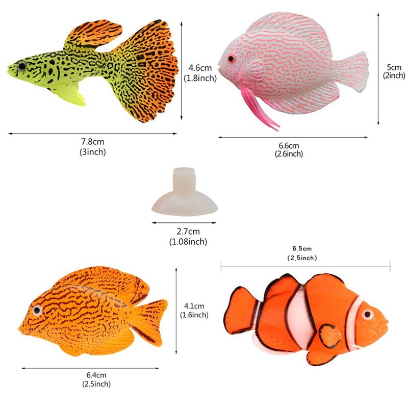 Image secondaire de Wenxiaw Faux Poissons Tropicaux Faux Poisson en Silicone pour Aquarium Décor D'aquarium Faux Poisson Rouge pour Fish Tank Décora