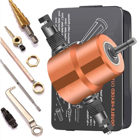 Coupeur de grignoteuse de tôle Hancaner Grignoteuse de Coupe de tôle à Double Pointe Coupe-scie à Métal Fixation de Perceuse Rég