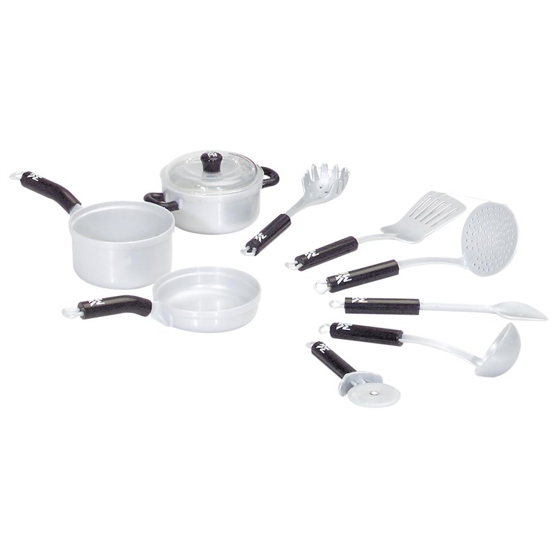 Theo Klein 9428 WMF Batterie de cuisine, 9 pièces I Batterie de cuisine de haute qualité, accessoires pour cuisines pour enfants