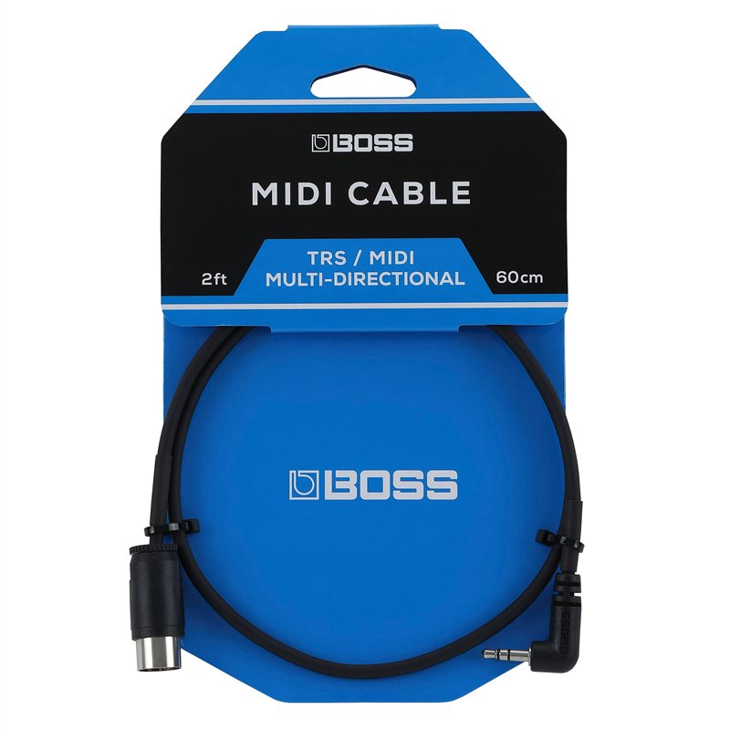 BOSS BMIDI-2-35 60 cm – Câble MIDI compact minijack TRS vers connecteur 5 broches multidirectionnel – permet une connexion premi