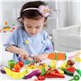 jacootoys 27 pièces Jouet à Couper Magnétiques Fruits en Bois et Légumes à Couper Cuisine Éducatif Tôt Développement Intellectue
