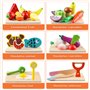jacootoys 27 pièces Jouet à Couper Magnétiques Fruits en Bois et Légumes à Couper Cuisine Éducatif Tôt Développement Intellectue