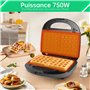 Croque Gaufre avec Revêtement antiadhésif 750W