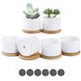 Fippy 6 pièces Petit Pot de Fleurs en Céramique Blanc Pot Succulentes Pot en Plantes Céramique Parfait pour Le Décor de Balcon d