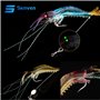 Senven Les appâts artificiels pour crevettes, leurres de pêche, leurres de pêche forment une crevette bionique lumineuse pour la