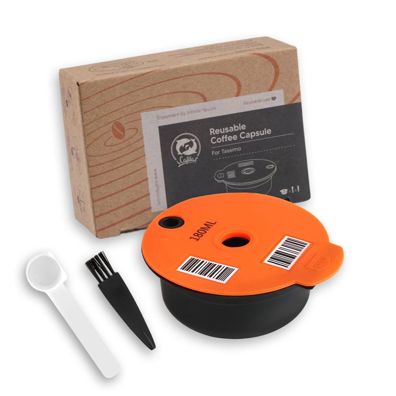 Capsule Tassimo Rechargeable, 60ml /180 ML Réutilisable Dosettes Tassimo pour Bosch Dosette Rechargeable Tassimo Accessoire Caps